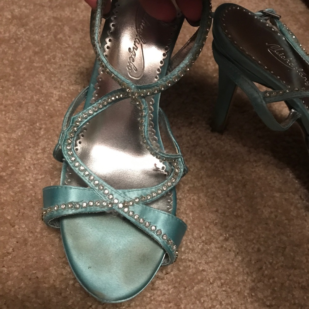 Custom dyed teal heels